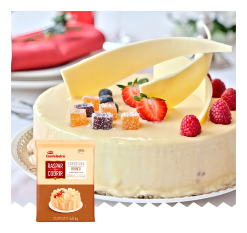 Cobertura Chocolate Branco Raspar E Cobrir Barra 5kg Harald