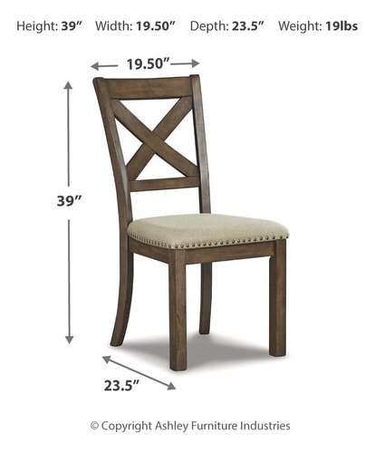 Silla De Comedor Tapizada Moderna 48 Cm Marrón 2 Unidades