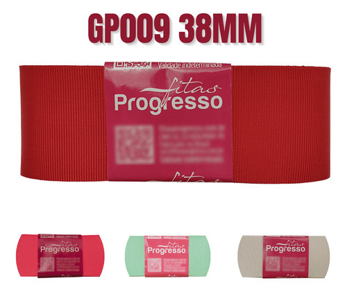 Fita De Gorgurão Gp009 38mm Progresso Nº9 | 10 Metros Cor Vermelho Tomate