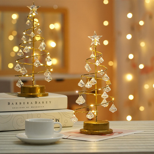* Lámpara Led Navideña Con Forma De Árbol De Hierro Forjado