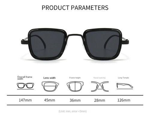 Gafas De Sol Para Exteriores Con Marco De Metal Cuadrado