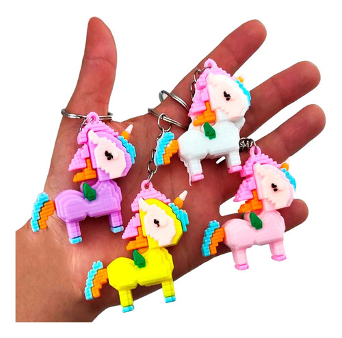 Llavero Unicornio Pixel Kawaii Cute Keychain Llaves Arcoiris