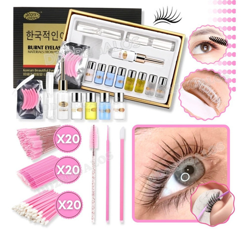 Imagen 1 de 6 de Kit De Permanente Lifting Pestañas Star Color + 60 Cepillos