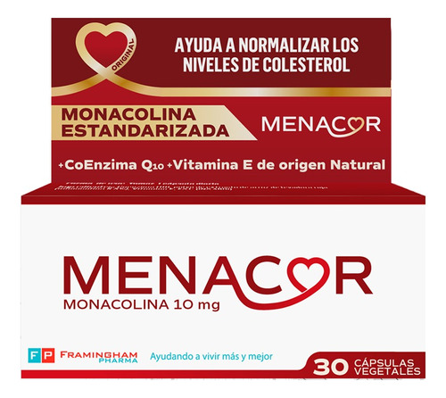 Menacor Levadura De Arroz Rojo Control De Colesterol Pack X2