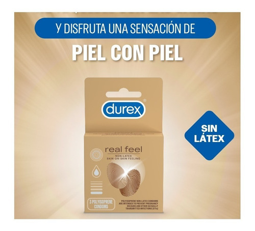 Sin Látex Sensación Natural Piel, D U R E X Real Feel