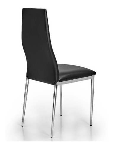 Imagen 3 de 6 de Silla Comedor Caño Cromado Patas Conificadas Tapizada X 2