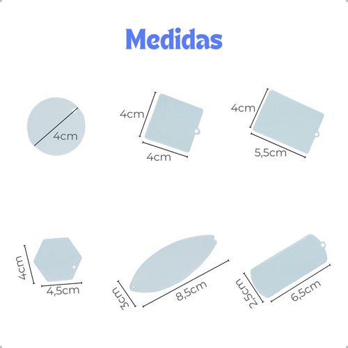 50 Chaveiros Polímero P/ Sublimação Resinado Com Argolas