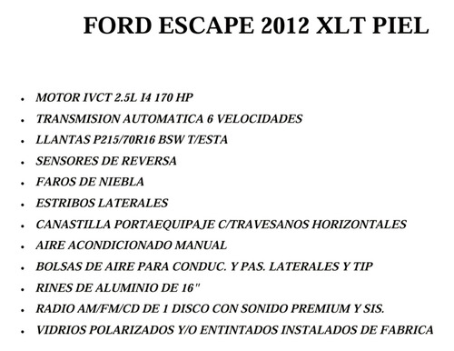 Escape 2012 Xlt Piel At