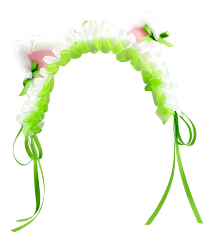 Diadema Con Orejas De Y Lazo, Decoración Para Verde