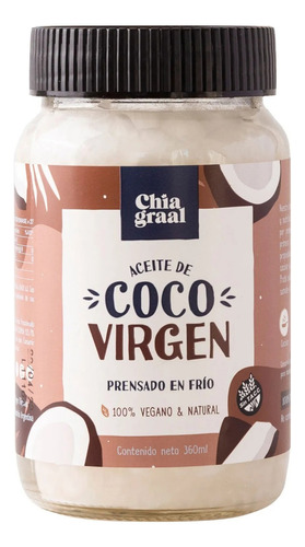 Aceite De Coco Virgen 360 Ml. Chia Graal