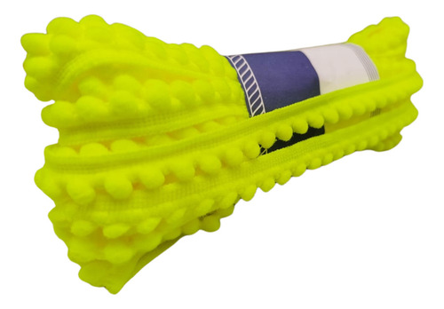 Cordão Fita Mini Pompom 13mm - 10 Metros - Cores Cor Amarelo Limão
