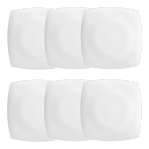 Set X6 Plato Playo De Vidrio Templado Opalina