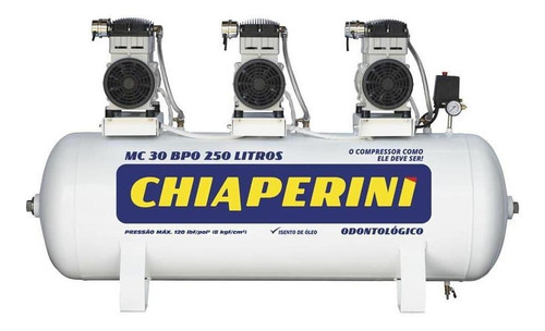 Compressor Chiaperini Mc 30 Bpo 250 Litros 6 Cv Monofásico I Cor Branco Fase elétrica Monofásica Frequência 60 220V