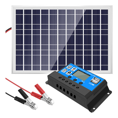 Cargador De Batería De Panel Solar De 30 W Y 12 V Y Controla