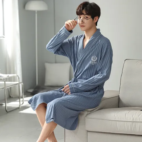 Pijama Largo Y Holgado De Algodón Para Hombre, Ropa De Dormi
