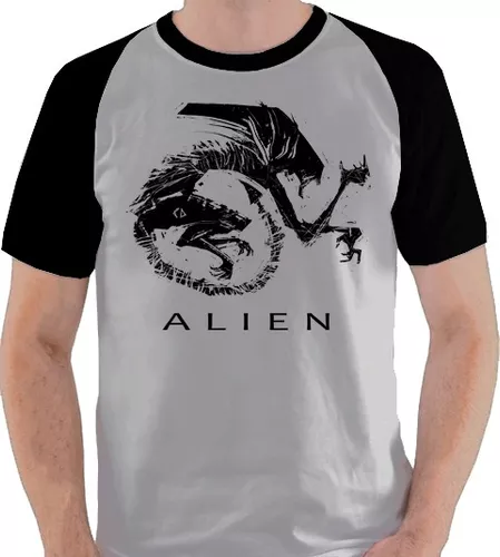 Camiseta masculina Alien Desenho Filme Arte Capa Camisa Blusa