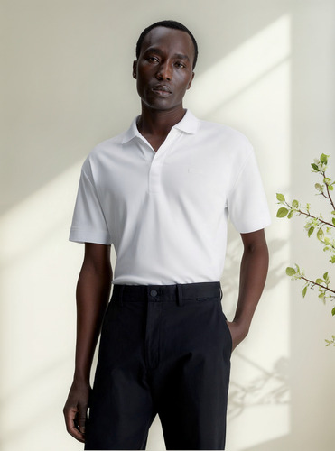 Polo Smooth Open Blanco Calvin Klein