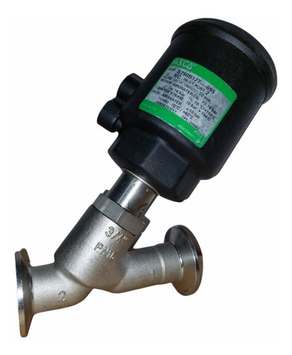 Válvula De Piston Angular Acero Inoxidable Asco 3/4- Clamp