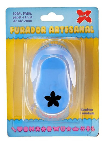 Furador Papel E Eva Flor 5 Pétalas 16mm Cor Azul