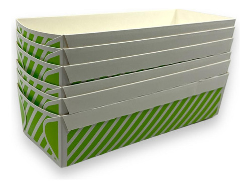 Molde De Carton Horneable Para Panque 18 X7 X 4.5 Cms Color Verde