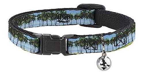 Buckle-down Cat Collar Breakaway Landscape Beach Palm Trees 