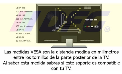Imagen 2 de 7 de Soporte Dfg Tv Led Inclinacion 10 Grados 32 42 43 49 50 55