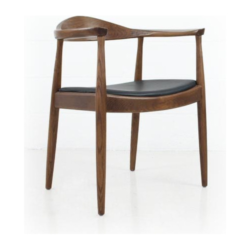 Silla Glasgow Estructura De La Silla Marrón Oscuro Asiento Negro