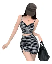 Comprar Sexy Conjunto De Falda Y Top De Cuadros Lolita Kawaii