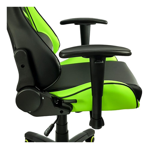 Cadeira de escritório Mymax MX5 gamer ergonômica preta e verde con estofado do couro sintético