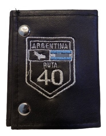 Billeteras De Ruta 40 Bandera Argentina Escudo Cuero Bordada