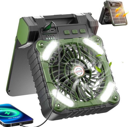 Ventilador Solar De Emergencia Con Bateria Recargable Hogar