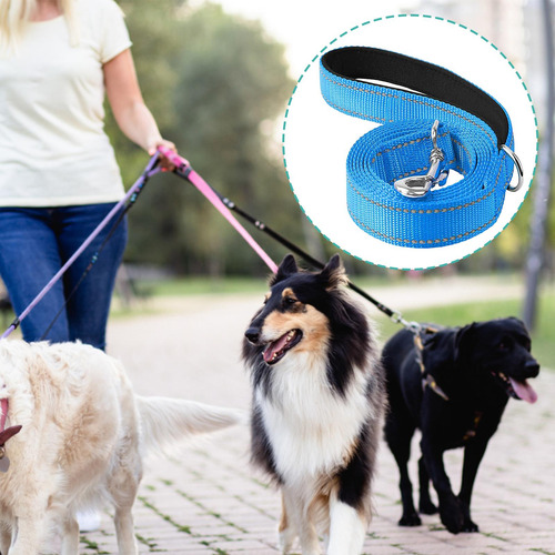 2 Correa Reflectante Para Perros, Correas Para Azul Claro