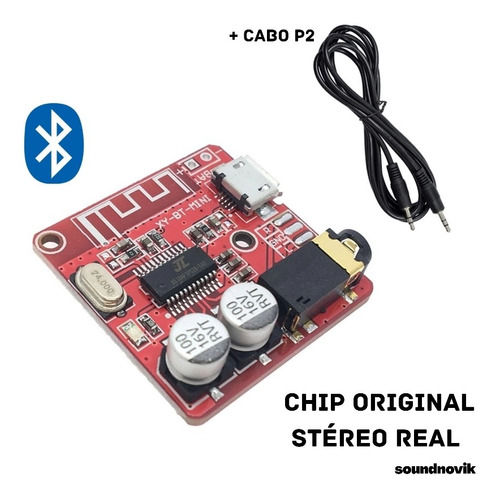 Receptor Reprodutor Bluetooth 5v. Qualidade Stéreo+ Cabo P2