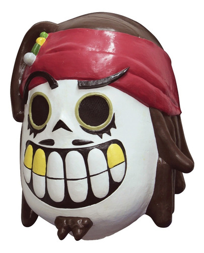 Máscara De Pirata Calaveritas Ghoulish Fiesta Terror Color Blanco Día de muertos