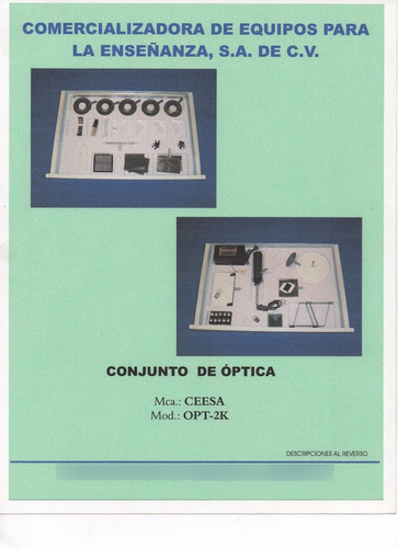 Conjunto Para Practicas De Optica Tipo Capfce