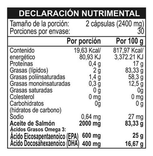 Nt Nutrition Omega 3 Salmón 60 Caps 3 Frascos Sabor Natural