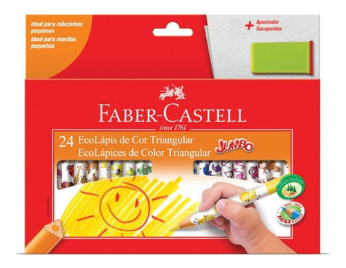 Lápis De Cor 24 Cores Jumbo - Faber-castell