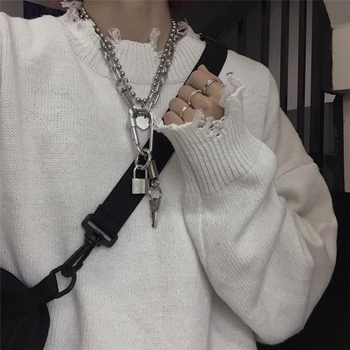 Versión Coreana De The Lazy Loose Pullover Tattered Sweater