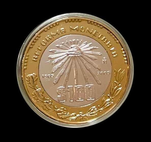 Moneda De 100 Pesos Reforma Monetaria Ley .925 Especial