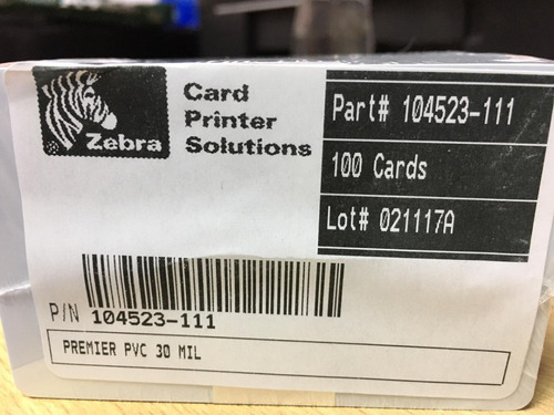 Tarjetas De Pvc Para Fotocheck Marca Zebra