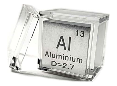 Cubo Acrilico C Elemento Tabla Periodica 25.4mm Aluminio