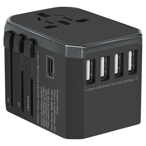 Adaptador Enchufe Universal De Viaje Internacional 4 Usb