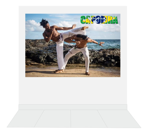 Painel Lona Festa Aniversário Tema Capoeira Luta Brasil 