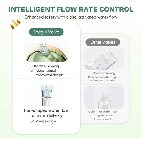 Botella De Agua Con Bombilla Bebés Aiwibi 300ml Verde