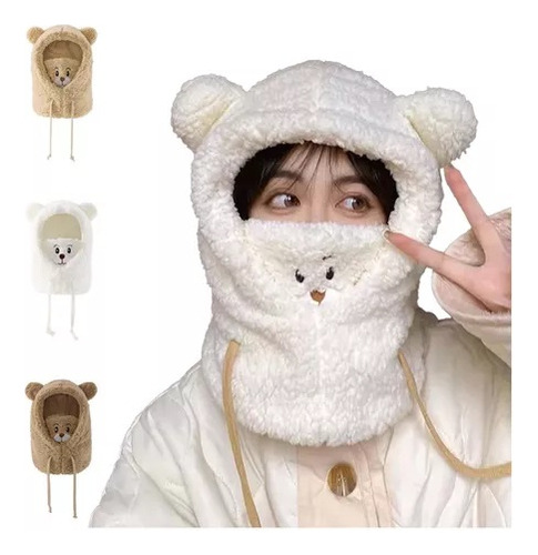 Gorros Tejidos Bufanda Máscara Peluches Gorros Para Frio