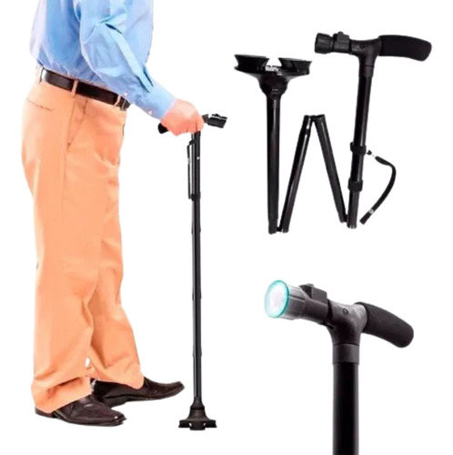 Trusty Cane Baston Ortopedico Plegable Con Linterna Luz Led 