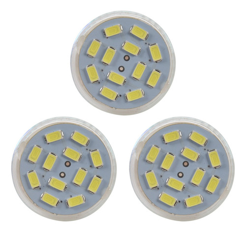 3 Focos Led Gu4 (mr11) De 6 W Mr11 12 Smd 5730 570 Dc 12 V,