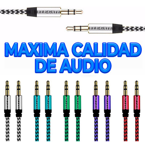 Cable Audio Auxiliar 3.5mm Conector Estéreo Universal 1m