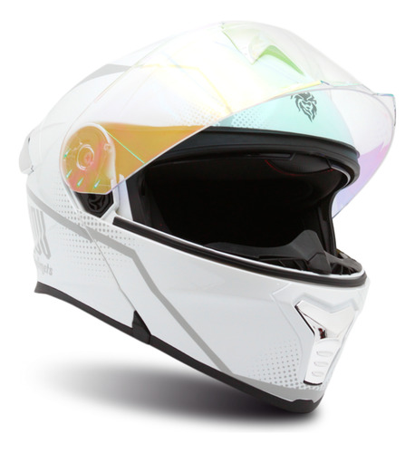 Casco Abatible Kov Original Thunder Waves Blanco Perla Dot