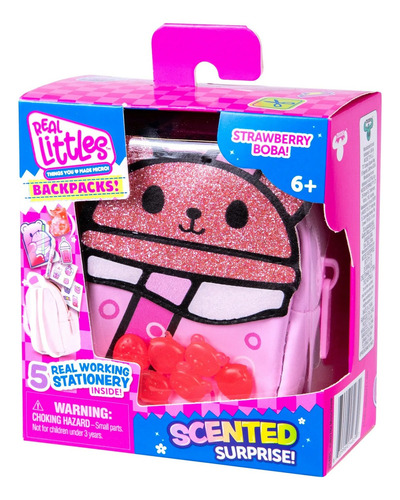Real Littles Scented Strawberry Boba Shopkin Backpack